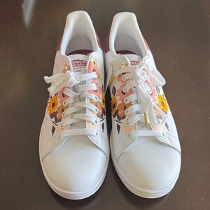 Adidas Stan Smith Women's White Floral Sneakers